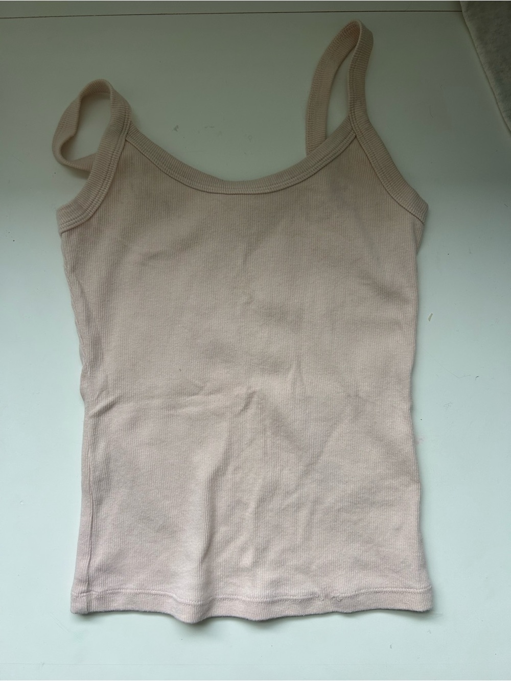 Aritzia Women's Light Blush Ribbed Tank